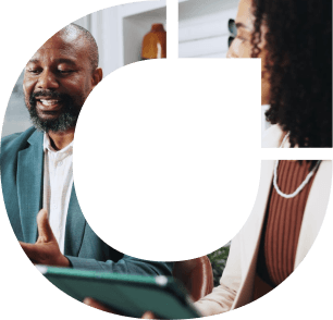 Verified professionals collaborating on a shared tablet